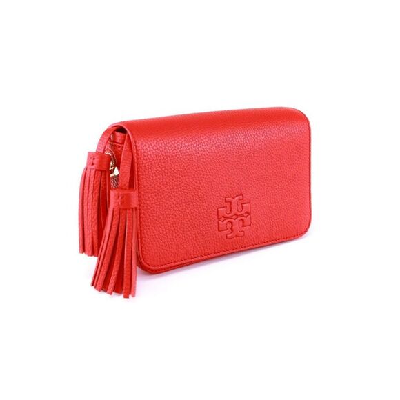 NWT Tory Burch Thea Mini Chain Bag Crossbody Brilliant Red $395+ - Picture 5 of 10